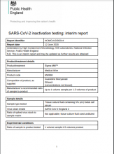 SARS-CoV-2 Inactivation Testing: Interim Report: Sigma MM™